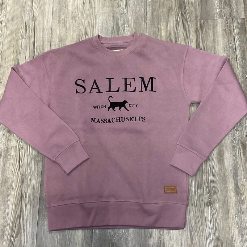 Plum Cat Applique Crewneck