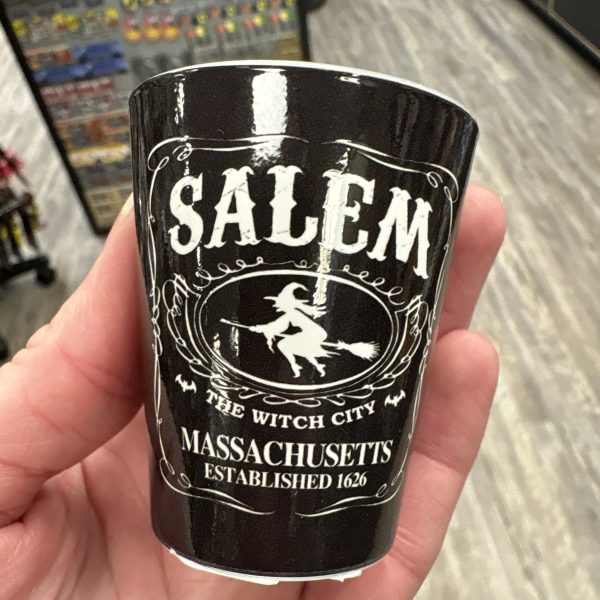 Salem The Witch City Black & White Witch Shot Glass