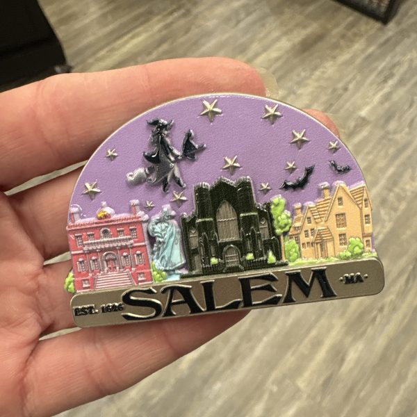 Salem Witch Flying Over City Magnet Multi Color