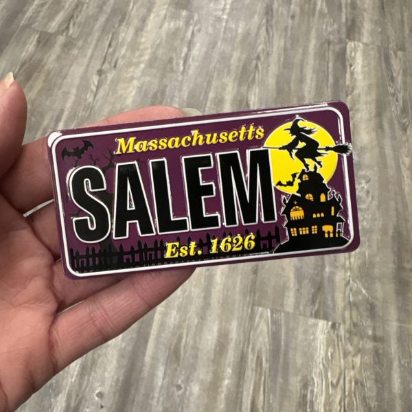Salem est. 1626 License Plate Magnet Purple