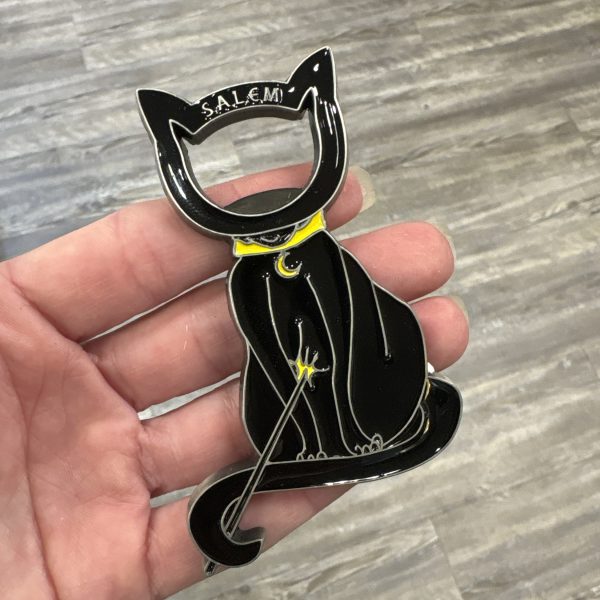 Salem Black Cat Bottle Opener Magnet