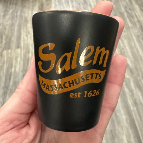 Salem MA est. 1626 Black & Orange Shot Glass