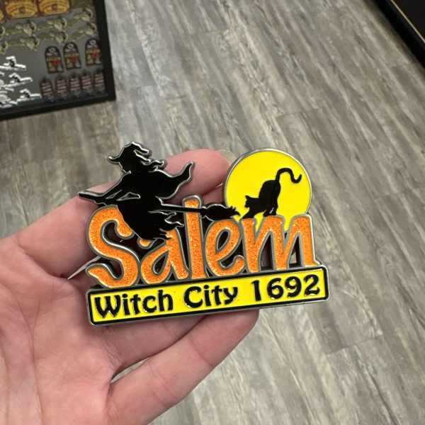 Salem Witch City Glitter Magnet Orange