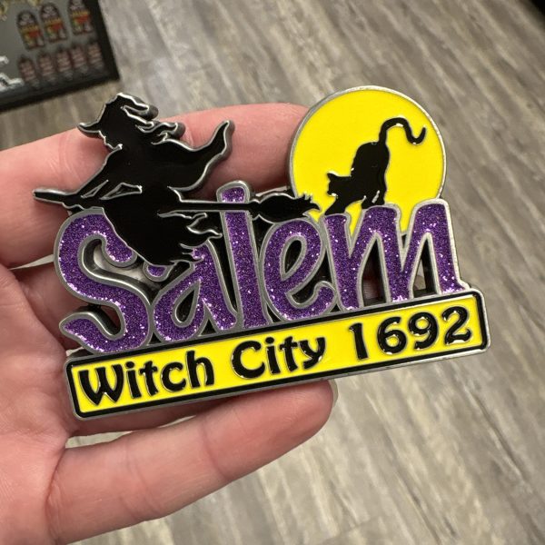 Salem Witch City Glitter Magnet Purple