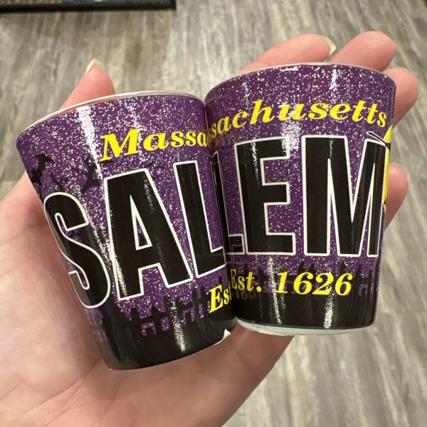 Salem Est. 1626 Glitter Shot Glass Purple