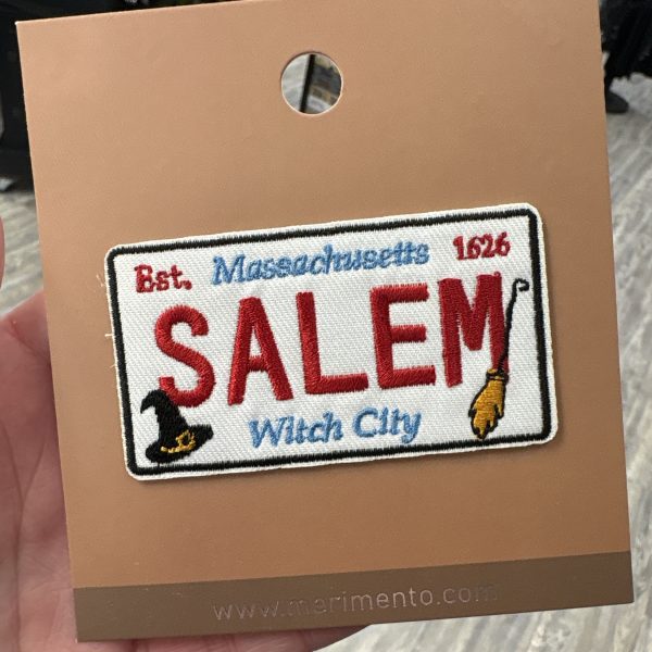 Salem Witch City License Plate Patch White