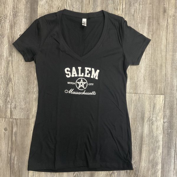 Ladies Pentagram V-neck Black