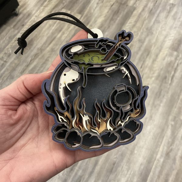 Cauldron Wood Ornament
